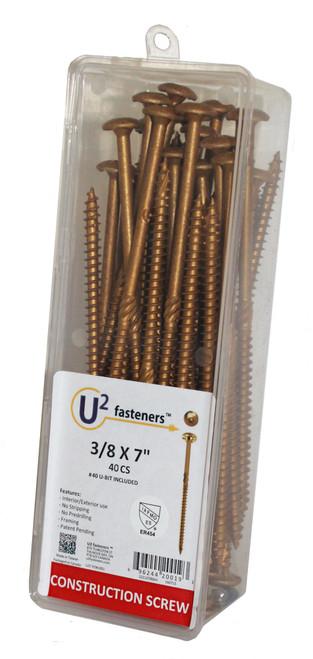 U2 Fasteners U2-S22107000H Construction Screw 3/8 X 7in (40/pkg)
