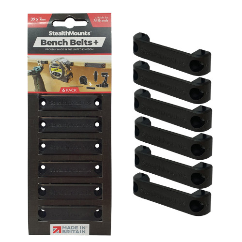 StealthMounts SM-BB-BLK-6 Bench Belt+ Black 6Pk