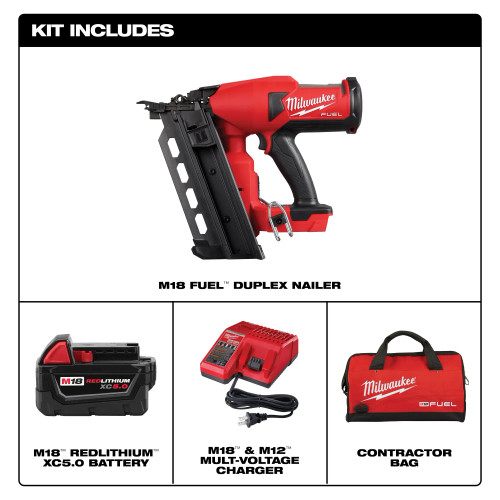 Milwaukee MIL-2844-21 M18 FUEL Duplex Nailer 5.0Ah Kit