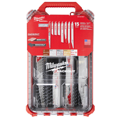 Milwaukee MIL-49-22-5641 15PC SAWZALL Blade PACKOUT Kit
