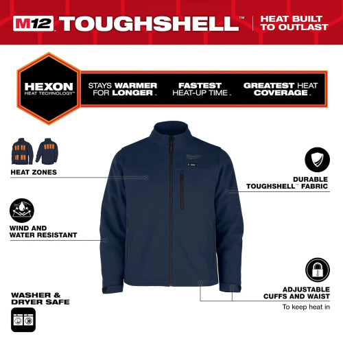 Milwaukee MIL-M100U-KITBLUXX M12 Heated Toughshell Jacket Kit Blue