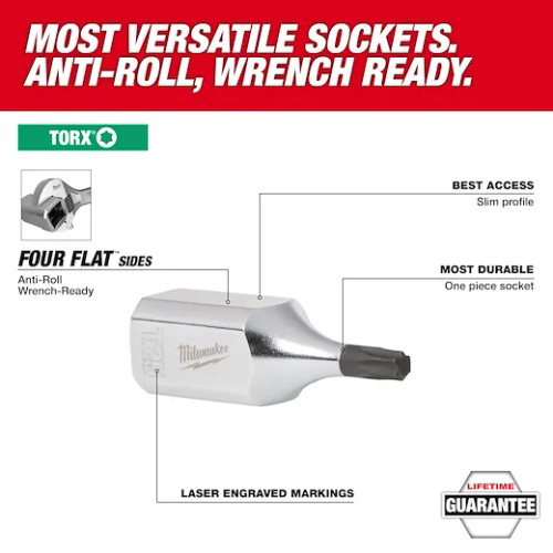 Milwaukee MIL-48-22-9530 6pc 1/4in Drive TORX Bit Socket Set