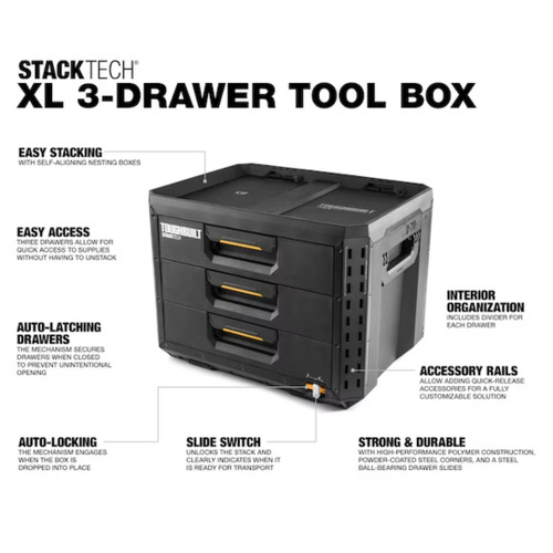 ToughBuilt TB-B1-D-70-3 StackTech 3 Drawer Xl Tool Box