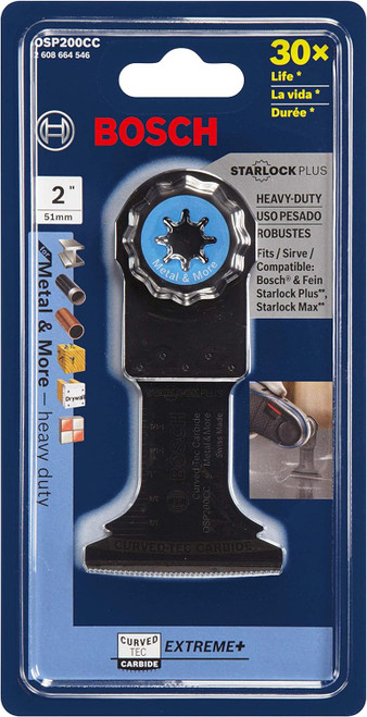 Bosch BOS-OSP200CC 2in StarlockPlus Oscillating Multi-Tool Curved-Tec Carbide Extreme Plunge Blade