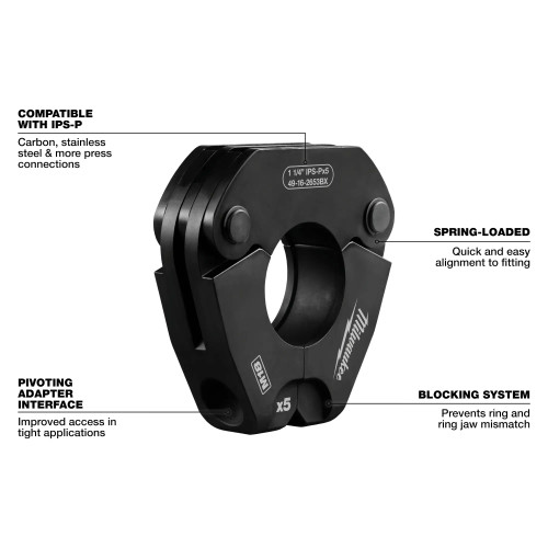 Milwaukee MIL-49-16-2697X M18 1/2in - 2in IPS-P Pivoting Press Ring Kits