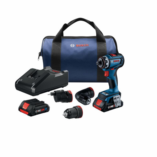 Bosch BOS-GSR18V-800FCB24 18V Drill/Driver with 5-In-1 Flexiclick System and 2 CORE18V 4.0Ah Advanced Power Batteries
