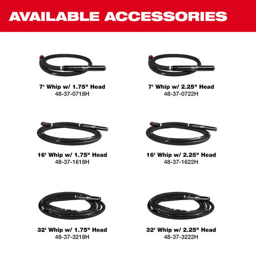 Milwaukee MIL-MXF372-2XCB MX Fuel Backpack High Cycle Concrete Vibrator Kit With 7ft Whip And 1.75in Head