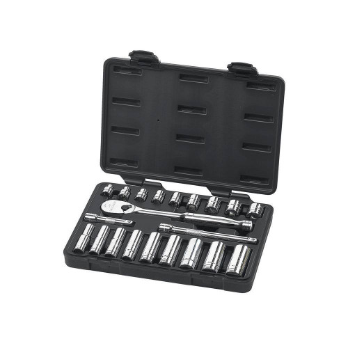 GEARWRENCH GW-80557 3/8in Drive 6 And 12 Point Standard And Deep SAE Mechanics Tool Set 21-Pieces