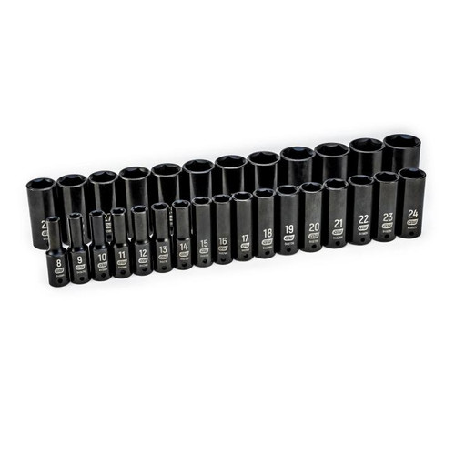 GEARWRENCH GW-84935N 1/2in Drive 6 Point Deep Impact Metric Socket Set 29-Pieces