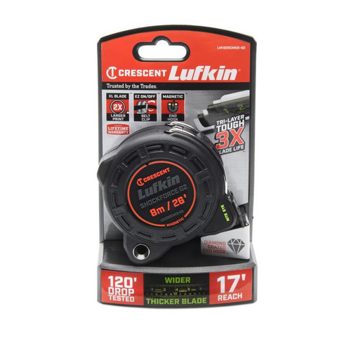 Crescent ToolsCRES-LM1225CMEB-02 1-1/4in x 8m/26ft Shockforce Nite Eye G2 Magnetic Tape Measure