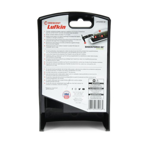 Crescent Tools CRES-LM1225B-02 1-1/4in x 25ft Shockforce Nite Eye G2 Magnetic Tape Measure