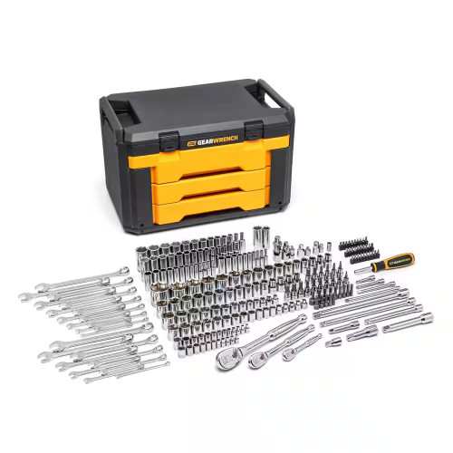GEARWRENCH GW-80966 6 Point Mechanics Tool Set In 3 Drawer Storage Box 243-Pieces
