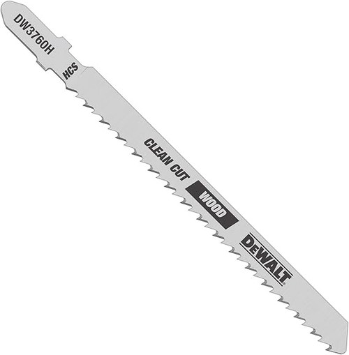 DEWALT DEW-DW3760-5 4in 10 TPI Fine Finish Wood Cut Cobalt Steel T-Shank Jig Saw Blades 5 Pieces