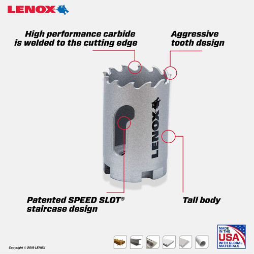 Lenox LEN-LXAH3114 32mm Speed Slot Carbide Tipped Hole Saw