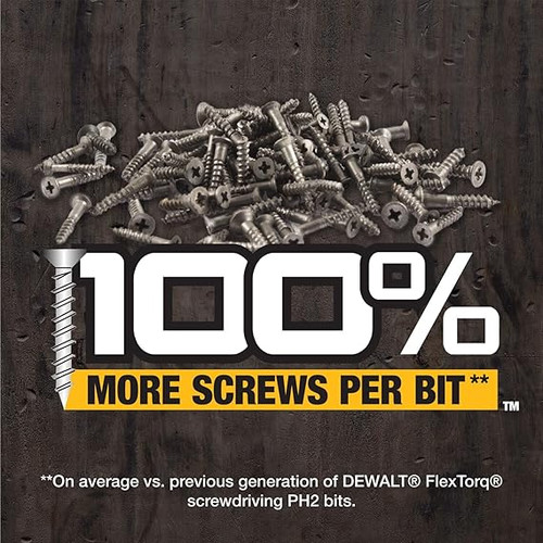 DEWALT DEW-DWAF1PH2IRXX 1in Flextorq Philips PH2 Impact Screwdriving Bits