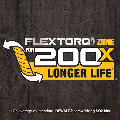DEWALT DEW-DWAF3SQ2XX 3.5in Flextorq Impact Screwdriving Bits