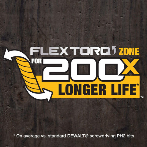 DEWALT DEW-DWAF2PH2IRXX 2.25in FlexTorq Impact Screwdriving Bits For PH2