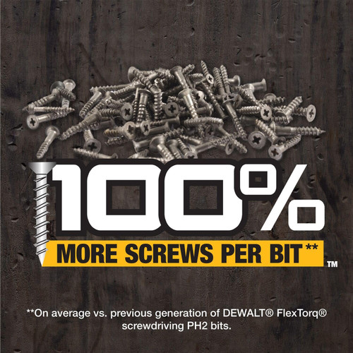 DEWALT DEW-DWAF2PH2IRXX 2.25in FlexTorq Impact Screwdriving Bits For PH2