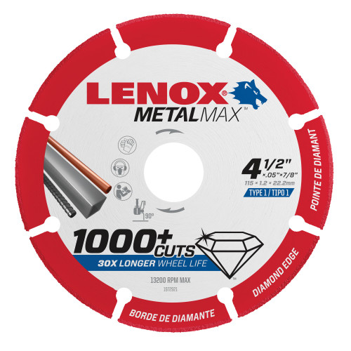 Lenox LEN-1972XX 7/8in Metal Max Angle Grinder Diamond Cut Off Wheel