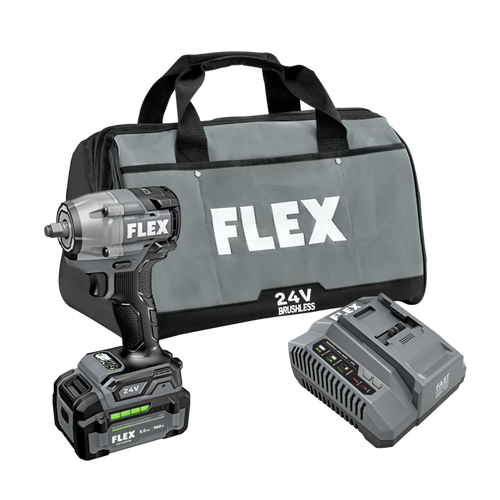 FLEX FL-FX1431A-1C 24V 3/8in Compact Impact Wrench 5.0Ah Kit
