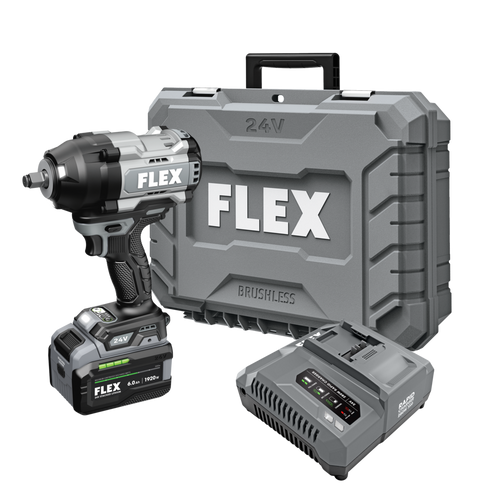FLEX FL-FX1472-1H 24V 1/2in High Torque Impact Wrench Stacked Lithium 6.0Ah Kit