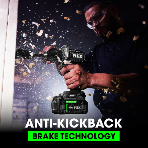 FLEX FL-FX1171T-2B 24V 1/2in 2 Speed Drill Driver With Turbo Mode 2.5Ah + 5.0Ah Kit