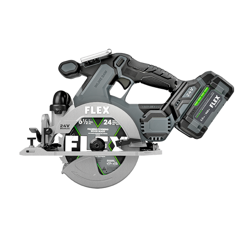 FLEX FL-FX2131A-1C 24V 6-1/2in In-Line Circular Saw 5.0Ah Kit