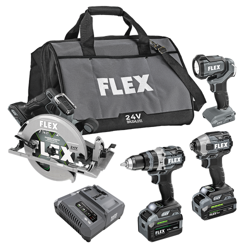 FLEX FL-FXM403-2G 24V 4-Tool Combo 3.5Ah + 6.0Ah Kit