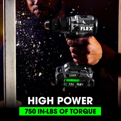 FLEX FL-FXM201-2A 24V Drill & Impact Driver 2 Tool Combo 2x 2.5Ah Kit