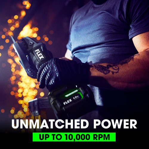 FLEX FL-FX3171A-1C 24V 5in Variable Speed Angle Grinder with Paddle Switch 5.0Ah Kit