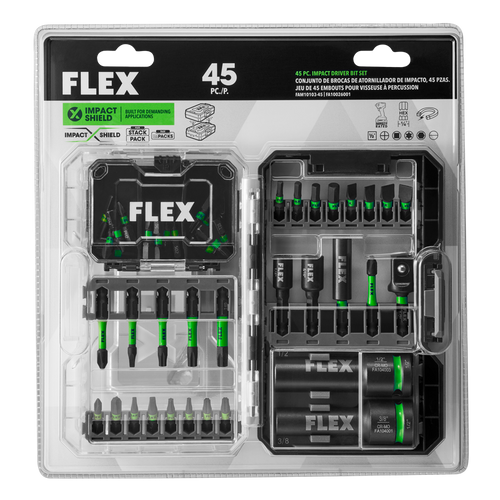 FLEX FL-FAM10103-45 Impacks 45-Piece Impact Driver Bit Set