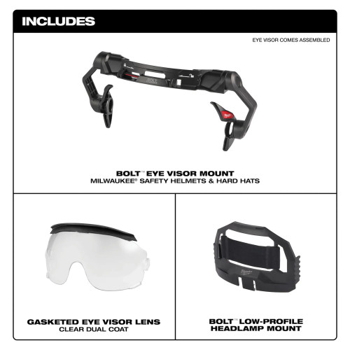 Milwaukee MIL-48-73-14XX BOLT Gasketed Eye Visor - Dual Coat Lens