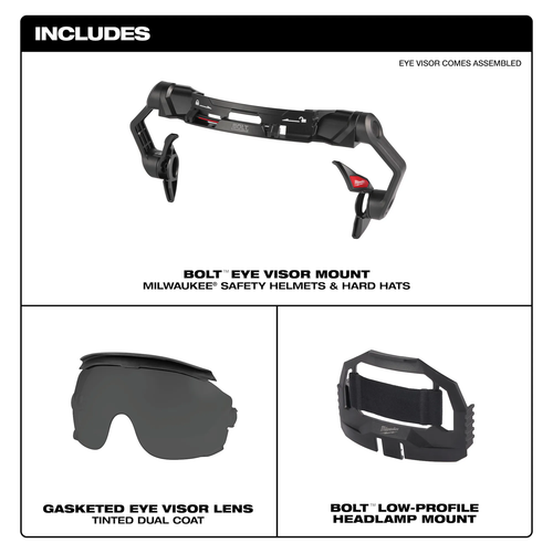 Milwaukee MIL-48-73-14XX BOLT Gasketed Eye Visor - Dual Coat Lens