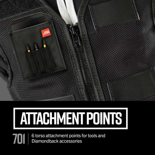 Diamondback DBT-DB7-36-BK-XSS-A Tool Belt Vest Black XS/S