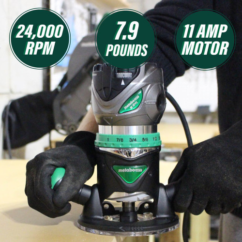Metabo HPT HPT-M12VCM 2-1/4in Peak HP Variable Speed Fixed Base Router