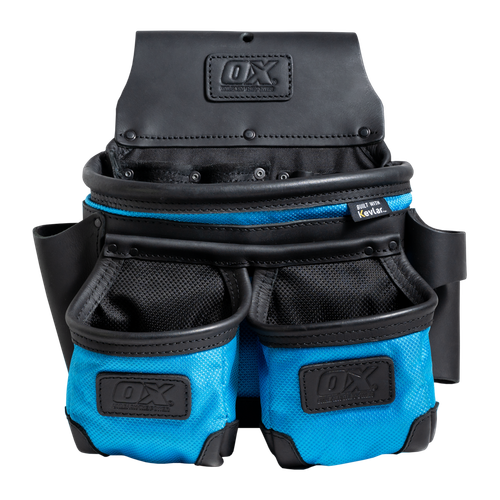 OX Tools OX-U268505 Ultimate 3-Pocket Leather And Nylon Framer's Pouch With Kevlar Reinforcement