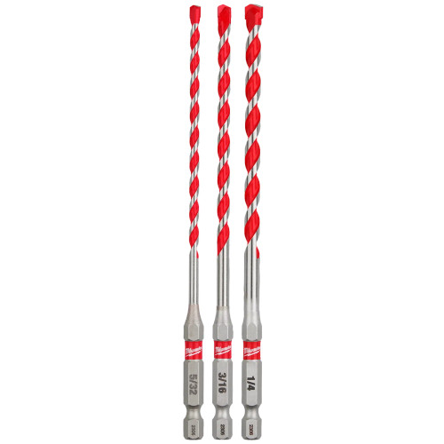 Milwaukee MIL-48-20-9050 Shockwave Impact Duty Carbide Hammer Drill Bit Set 3 Pieces