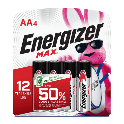 Energizer ENG-E91BP-4 Max AA Alkaline Batteries 4 -Pack