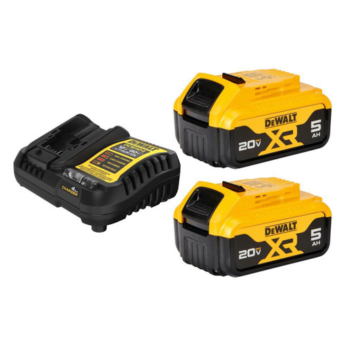 DEWALT DEW-DCB205-2C-DCP580B 20V MAX 2x 5.0Ah Starter Kit + DCP580B Planer Bare Tool