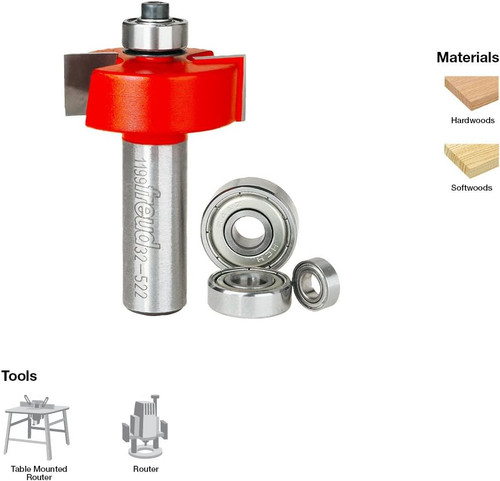 Freud FRE-32-522 1/2SH Rabbeting Bit Set With Bearings 5/16 to 1/2 Depth