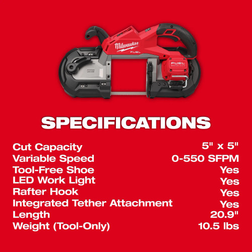 Milwaukee MIL-2929-20 M18 FUEL Deep Cut Band Saw Bare Tool
