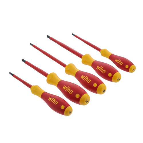 Wiha Tools WIHA-32059 Insulated Soft Finish Slotted/Phillips/Square Screwdriver Set 5 Pieces