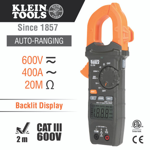 Klein Tools KLE-CL120VP Premium Clamp Meter Electrical Test Kit