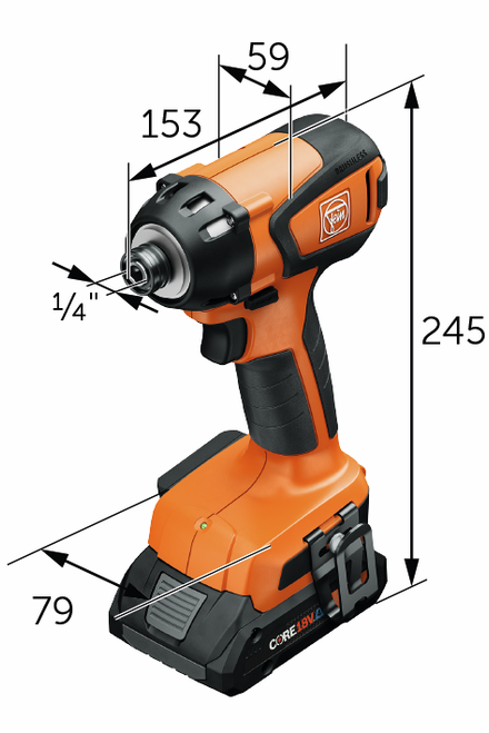Fein Canada FEIN-71151161090 W4 Ampshare 1/4in Drive Cordless Impact Driver