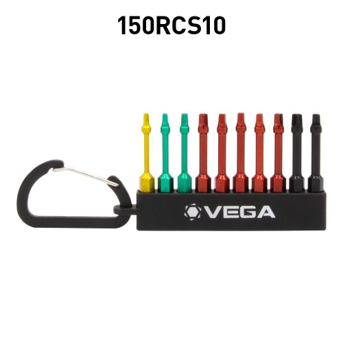 Vega Industries VEGA-150RCS10 Colored Bit Carabiner 10 Piece Set