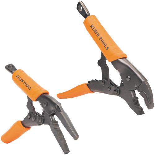 Klein Tools KLE-38663 10in Curved Jaw With 6in Long Nose Locking Pliers 2 Piece Set