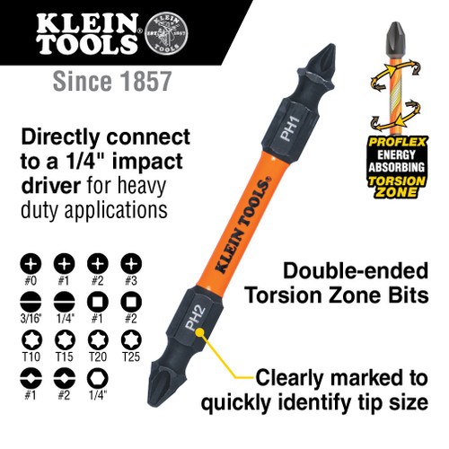 Klein Tools KLE-32315HD 15-in-1 Ratcheting Impact-Rated Multi-Bit Torsion Zone Screwdriver