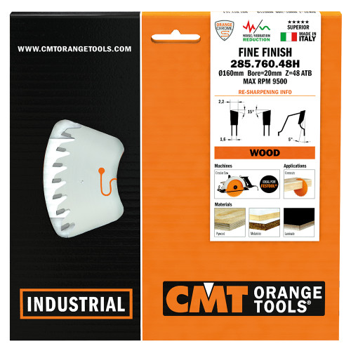 CMT Orange Tools CMT-28566010 10in Dia x T60 ATB Orange Chrome Heavy Duty Crosscutting Blade