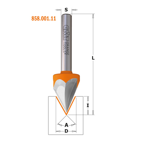 CMT Orange Tools CMT-85800111 1/2in Dia. x 7/16in Cutting Length Laser Point Bit