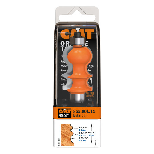 CMT Orange Tools CMT-85590111 15/16in Dia x 1-3/8in Cutting Length Moulding Router Bit With Bearing